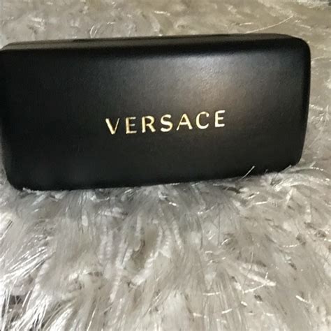 authentic versace glasses case|Versace eyeglass case hard black.